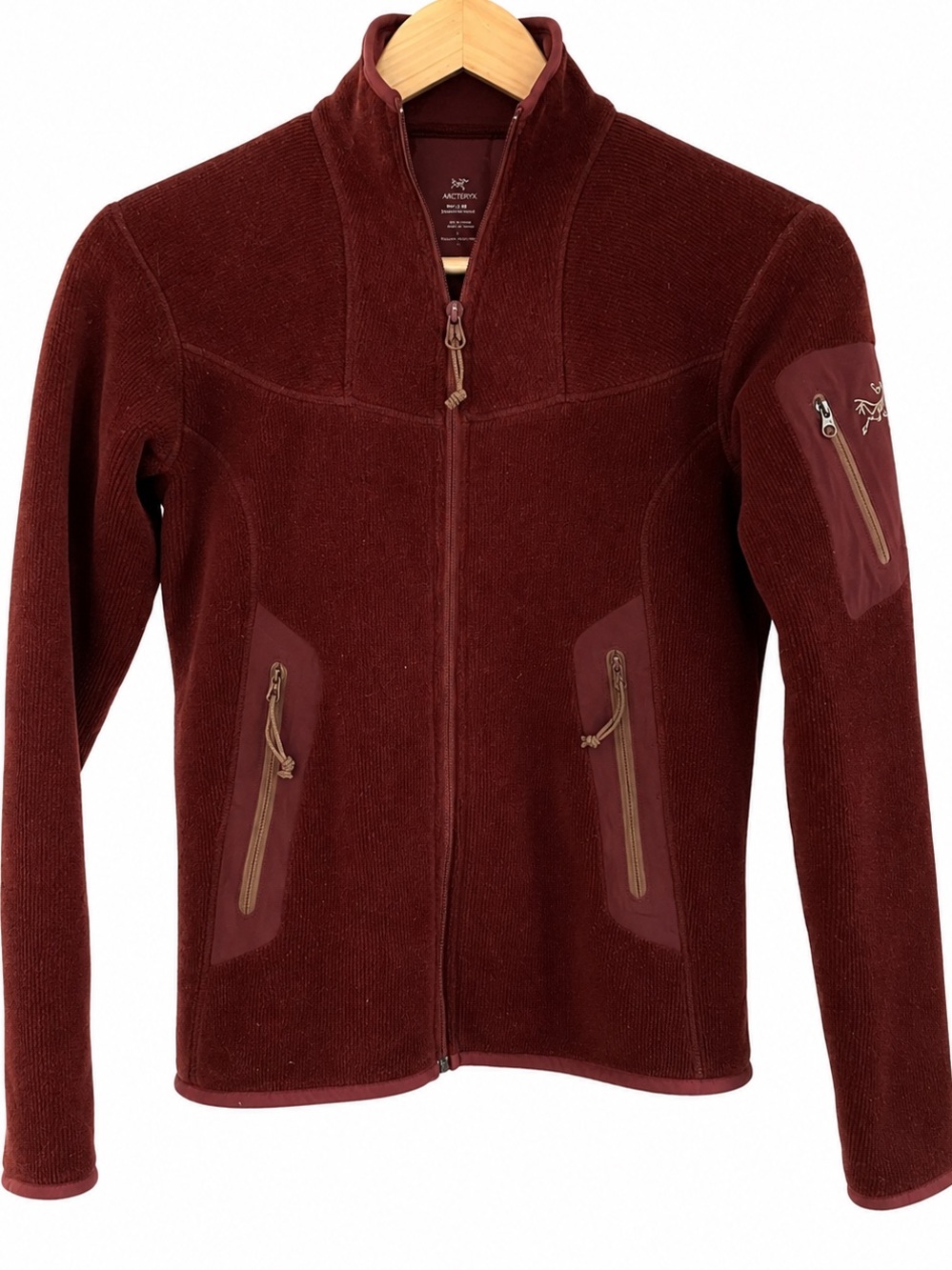 Vintage Arc'teryx Made in Canada Burgundy Fleece Jacket S